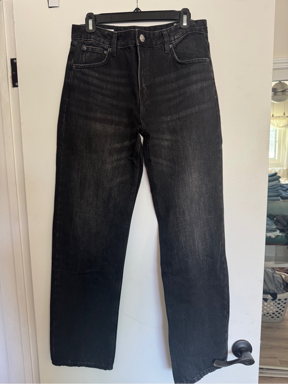 Pull&Bear Men's Black Straight Jeans